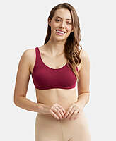 Jockey Super Combed Cotton Elastane Stretch Slip On Lounge Bra With StayFresh Treatment 1550