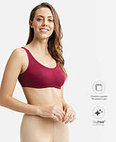 JOCKEY Super Combed Cotton Elastane Stretch Slip On Lounge Bra With StayFresh Treatment 1550