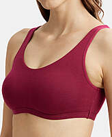 Jockey Super Combed Cotton Elastane Stretch Slip On Lounge Bra With StayFresh Treatment 1550