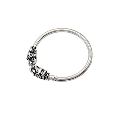 Adjustable Sterling silver yanai/elephant Kada