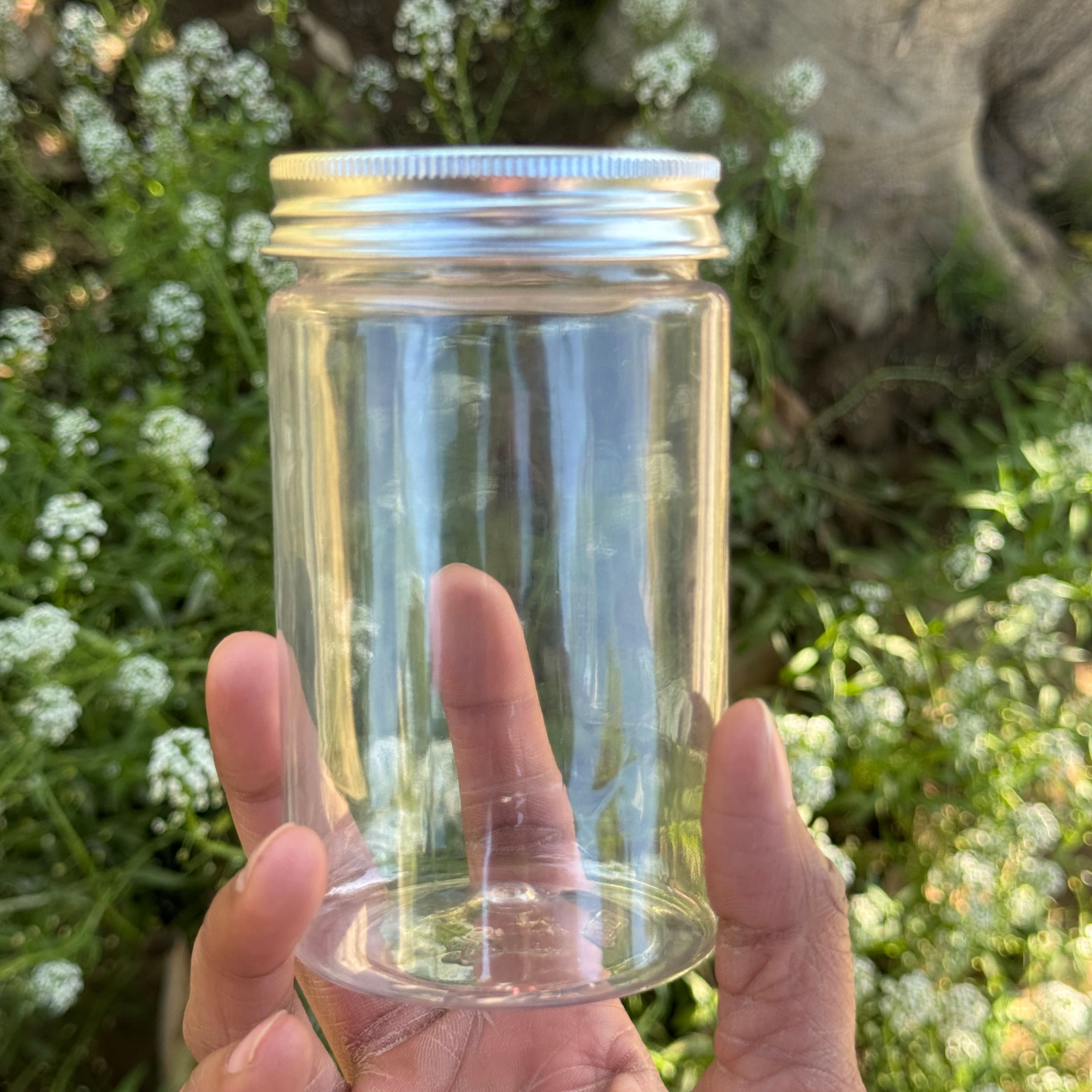 350ml Round PET Jar + 63mm Aluminium SILVER Cap 350ml Round PET Jar + 63mm Aluminium SILVER Cap