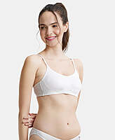 Jockey Wirefree Non Padded Super Combed Cotton Elastane Stretch Full Coverage Beginners Bra with Adjustable Straps SS 12