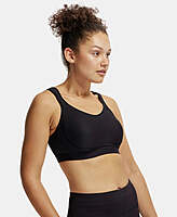 JOCKEY Wirefree Non Padded Microfiber Elastane Stretch Full Coverage Sports Bra with StayDry Treatment MI11