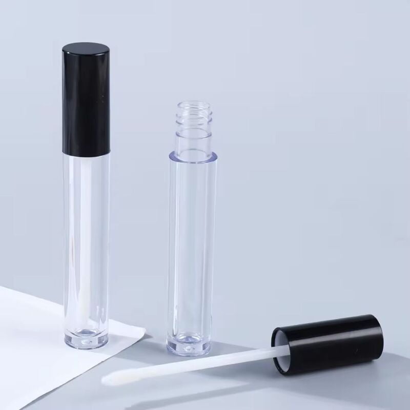 Lipstick - ROUND - Black Cap - 4ml - Tall Container - Acrylic Lipstick - ROUND - Black Cap - 4ml - Tall Container - Acrylic