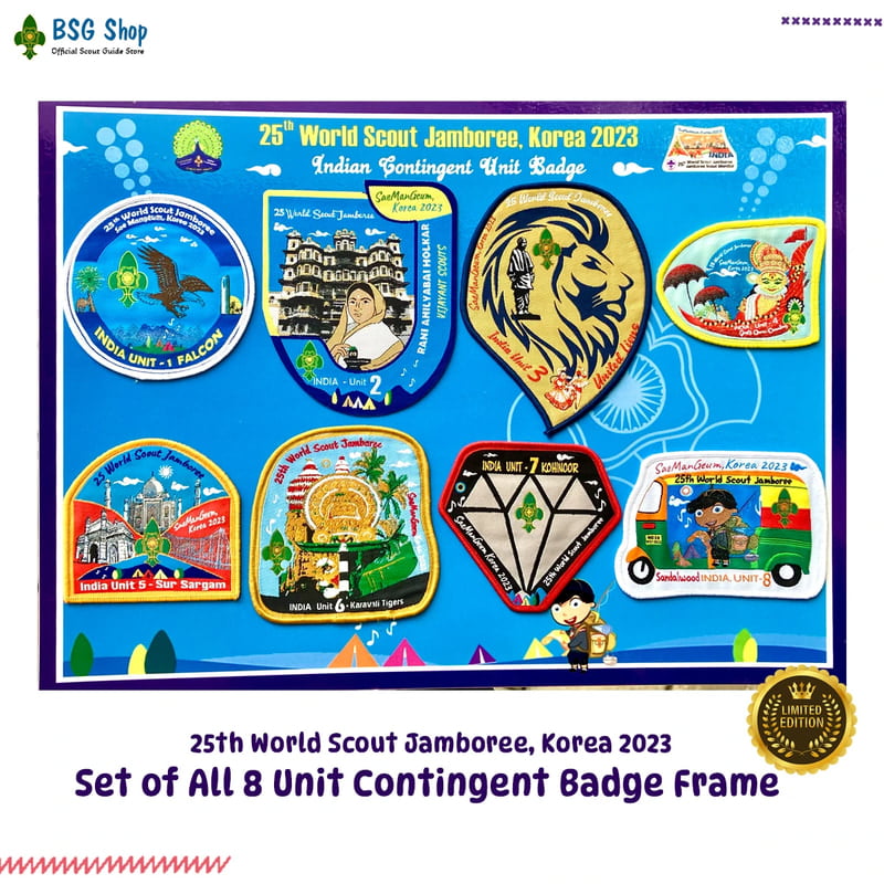 25th WSJ - Indian Contingent 8 Unit Badge Set Frame - Limited Edition