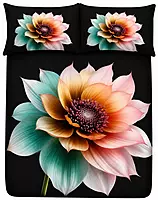 Black 7D Digital Print Bedsheet Soft, Stylish & Premium Quality Bed Sheet King-225 x 250 CM)