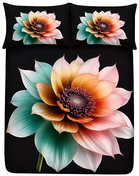 Black 7D Digital Print Bedsheet Soft, Stylish & Premium Quality Bed Sheet King-225 x 250 CM)