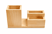 Pinewood Pen Stand With Card Holder