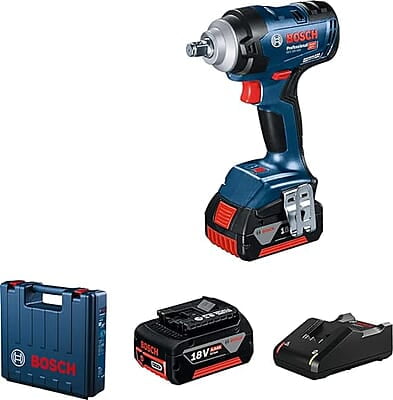 Bosch Gds Heavy Duty Cordless Impact Wrench Brushless Motor, 400 Nm, 3,700 Bpm, 1/2'', Auto Bolt Release, 1.25 Kg, 2 X Battery Gba 18V 5.0Ah & Quick Charger Gal 18V-40, 1 Year Warranty, Multicolor Bosch Gds Heavy Duty Cordless Impact Wrench Brushless Motor, 400 Nm, 3,700 Bpm, 1/2'', Auto Bolt Release, 1.25 Kg, 2 X Battery Gba 18V 5.0Ah & Quick Charger Gal 18V-40, 1 Year Warranty, Multicolor