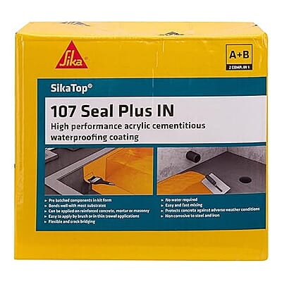 SikaTop 107 Seal Plus IN, High performance liquid waterproofing coating, easy to use, for interior and exterior floors and walls, Kit 7kg