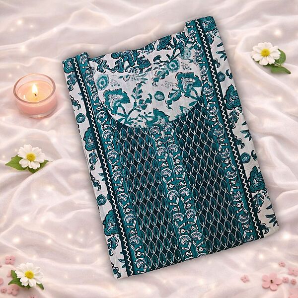 Sapphire Cotton Nighty With Geometric Print All Over From Libas Loungewear - AL1145