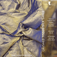 CRUSHED TISSUE SILK SAREE  USTSTES23509