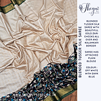 BLENDED TUSSER SILK SAREE YBRSTUS23592 BLENDED TUSSER SILK SAREE YBRSTUS23592