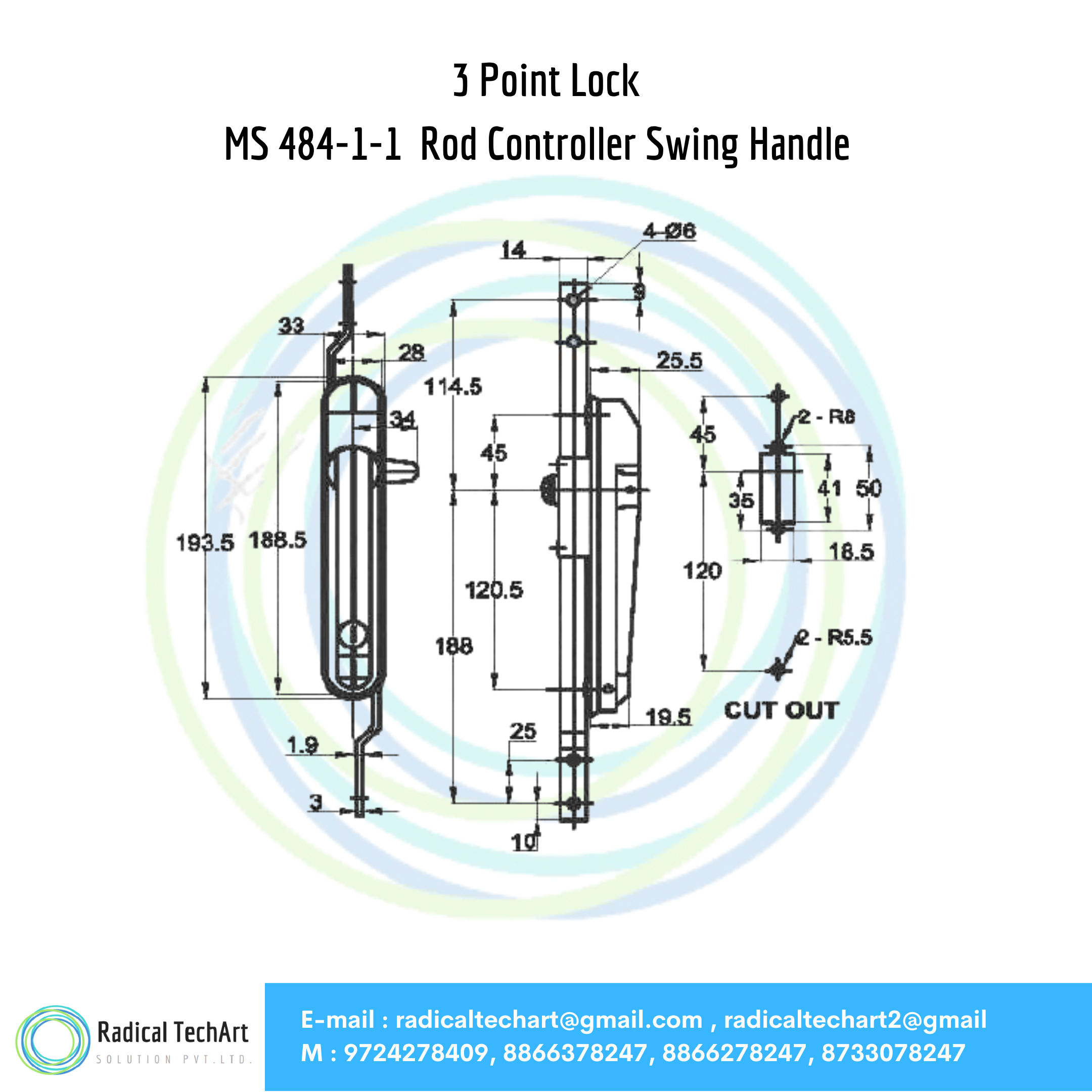 RLL 02,RLL 015, MS 821, MS 4086 Z, MS 484-1-1 (3 Point Lock)