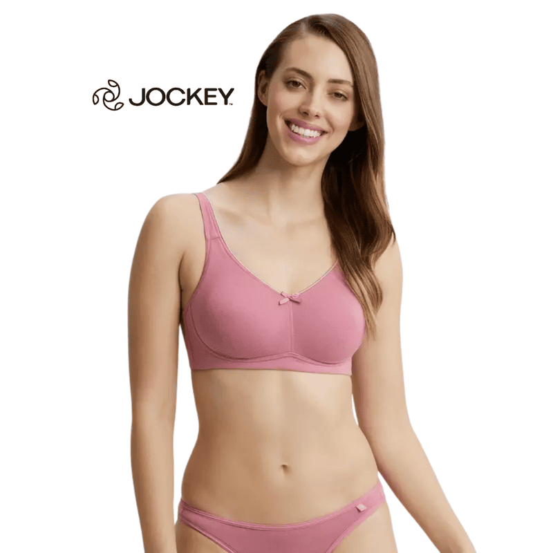 Jockey Wirefree Non Padded Super Combed Cotton Elastane Stretch Full Coverage Everyday Bra with Concealed Shaper Panel - FE41