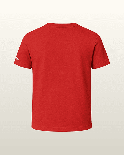 Unisex Red Plain Crew Neck Tee