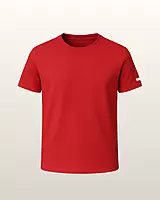 Unisex Red Plain Crew Neck Tee