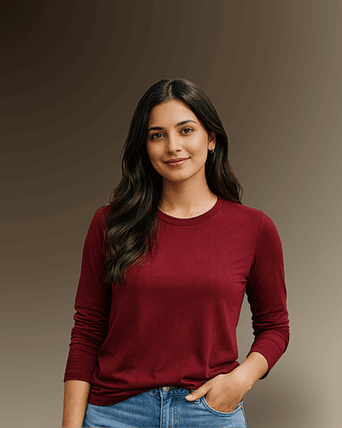 Unisex Maroon Full Sleeve Tee