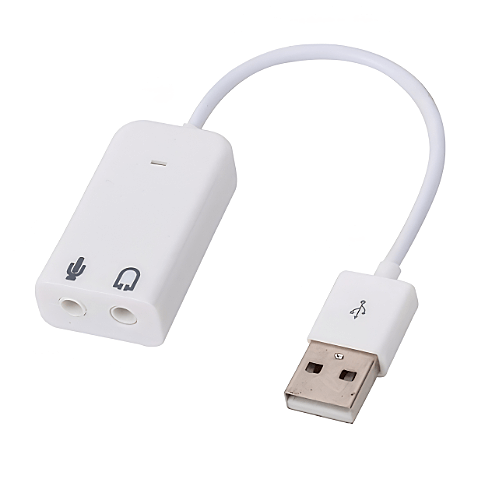 USB 2.0 Sound Card Audio Adapter, 7.1 Channel , 3.5mm Dual Jack for Voice Recording and Listening Compatible with Laptop and Desktop (White)