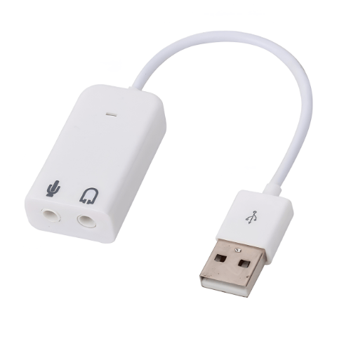 USB 2.0 Sound Card Audio Adapter, 7.1 Channel , 3.5mm Dual Jack for Voice Recording and Listening Compatible with Laptop and Desktop (White)