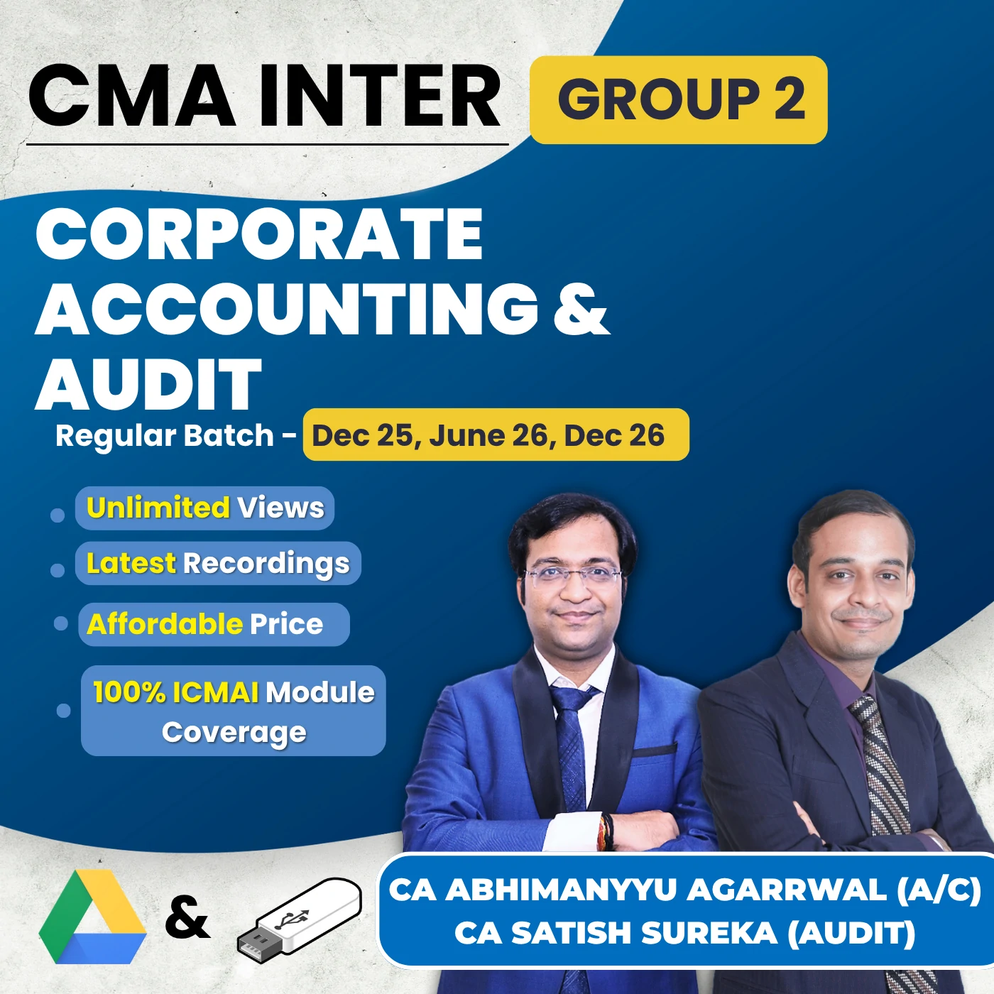 CMA Inter Corporate Accounting & Audit (Group 2) By CA Abhimanyyu Agarrwal & CA Satish Sureka