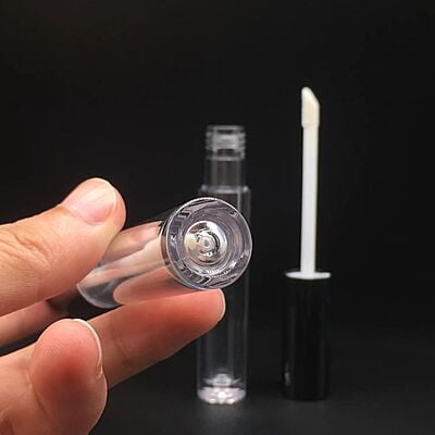 Lipstick - ROUND - Black Cap - 4ml - Tall Container - Acrylic Lipstick - ROUND - Black Cap - 4ml - Tall Container - Acrylic