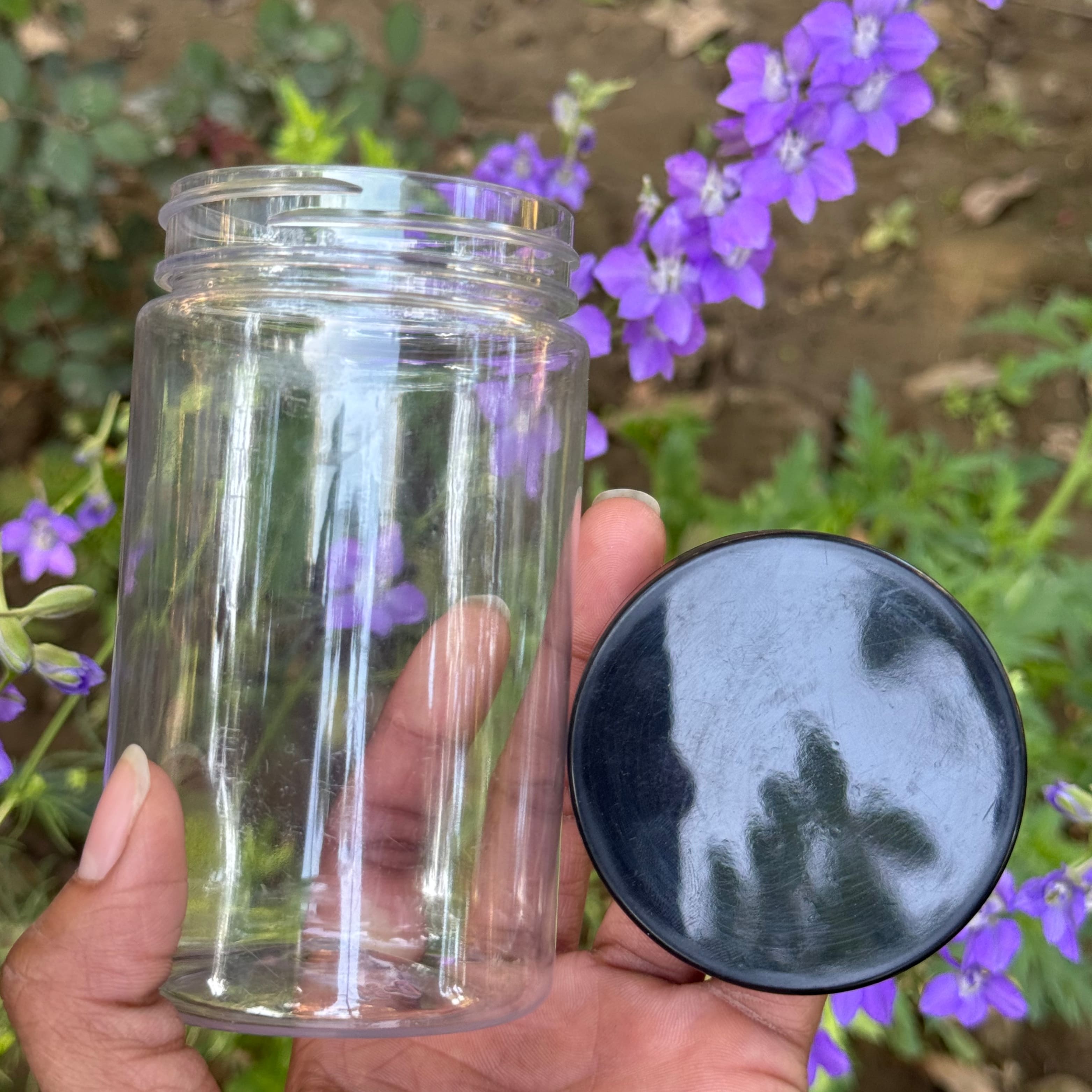 350ml Round PET Jar + 63mm Plastic Black Cap 350ml Round PET Jar + 63mm Plastic Black Cap