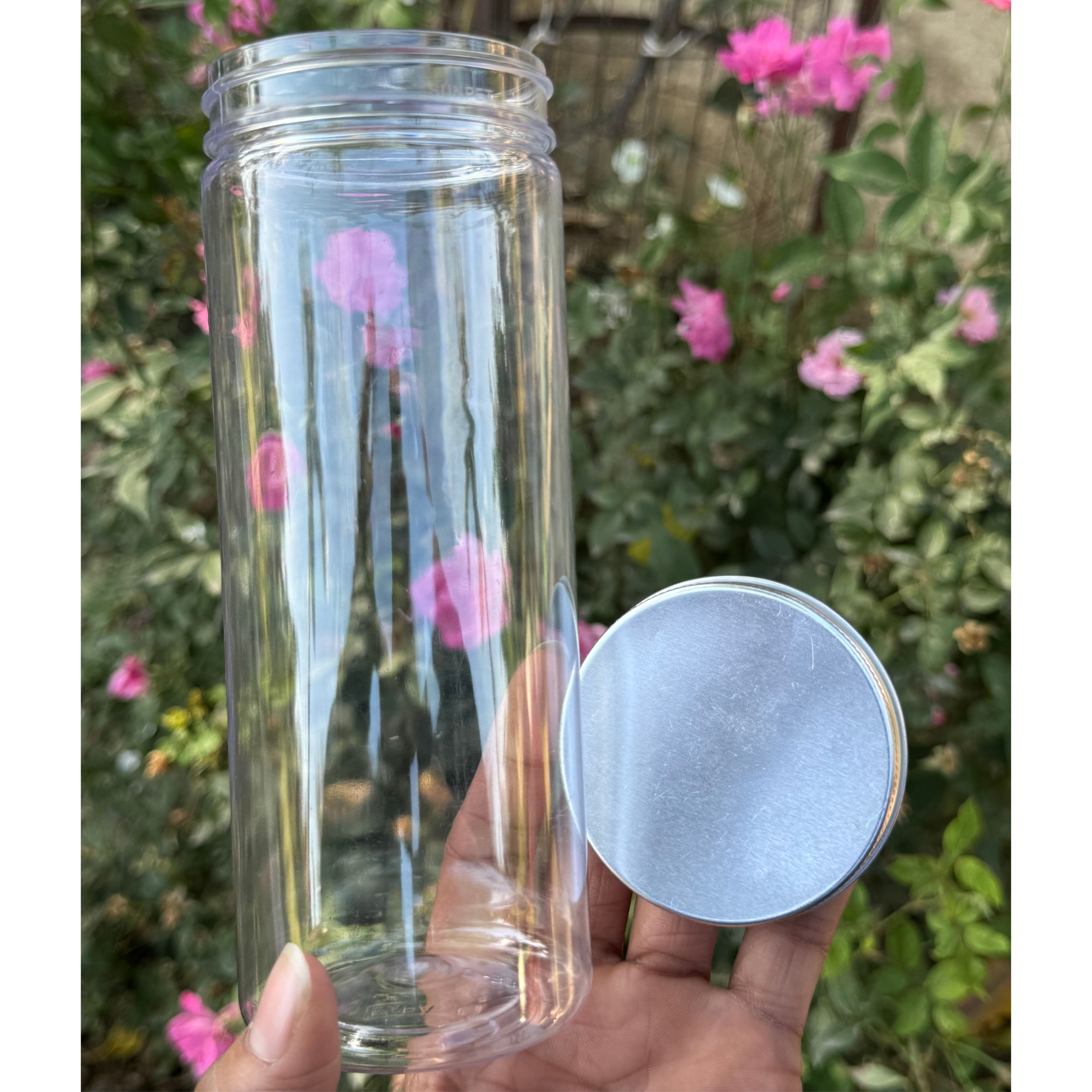 500ml Round PET Jar + 63mm Aluminium SILVER Cap 500ml Round PET Jar + 63mm Aluminium SILVER Cap