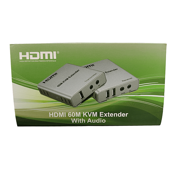 HDMI 60m KVM Extender with Audio – Keyboard Mouse Control Over Distance