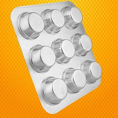Muffin Mold Tray Aluminium 9 Cavity