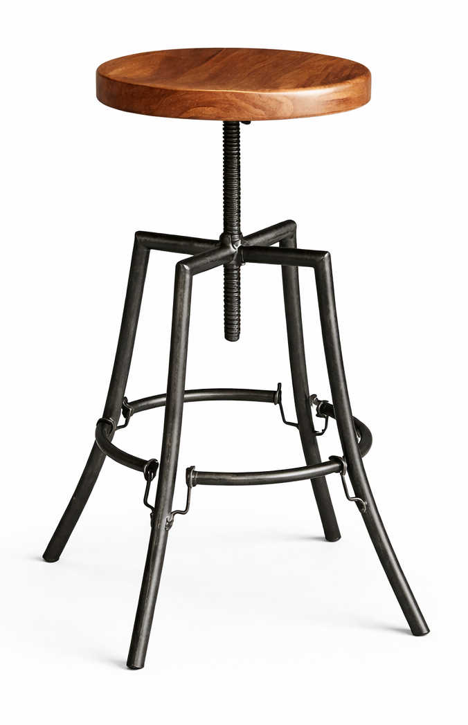 Brisco Industrial Crank Adjustable Height Bar Stool