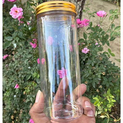 500ml Round PET Jar + 63mm Aluminium GOLD Cap 500ml Round PET Jar + 63mm Aluminium GOLD Cap