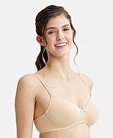 Jockey Wirefree Padded Super Combed Cotton Elastane Stretch Medium Coverage T-Shirt Bra with Detachable Straps FE23