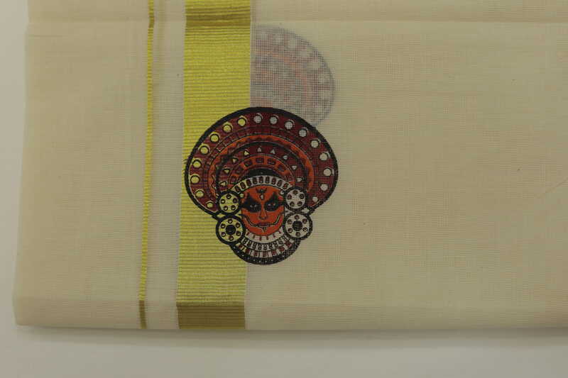 Kathakali print kasavu