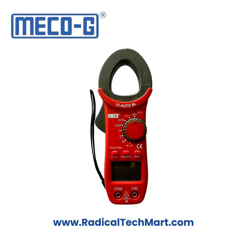 MECO-G 27AUTO Digital Clamp Meter with Test Leads, Torchlight and Backlight Display