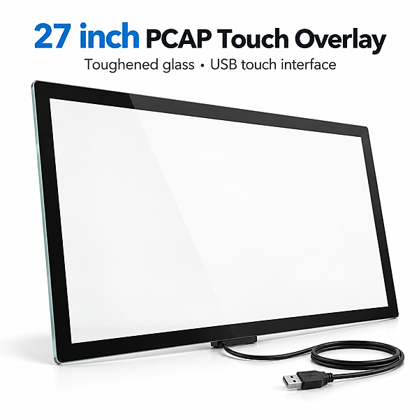 PCAP Touch Overlay 27 inch with Anti-Glare Cover Glass (USB) PCAP Touch Overlay 27 inch with Anti-Glare Cover Glass (USB)