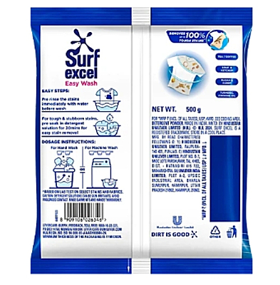 Surf Excel Easy Wash Detergent Powder, 500 g