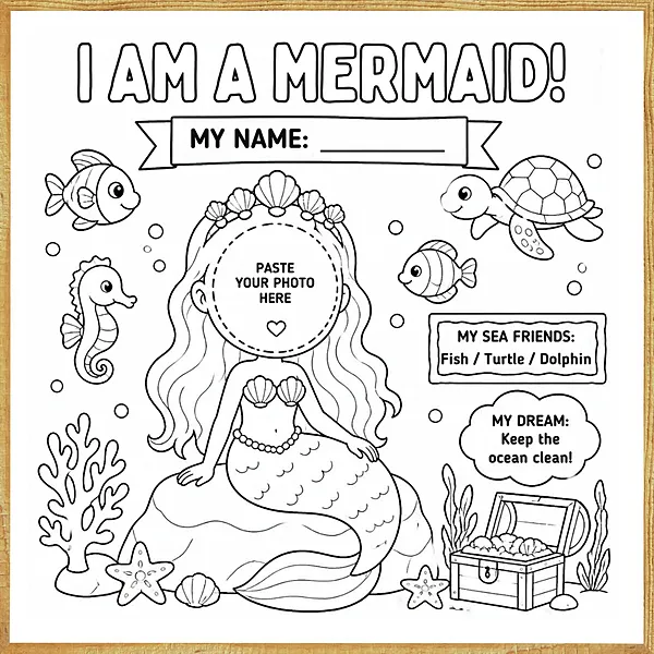 I Am a Mermaid – Colour & Frame Kit