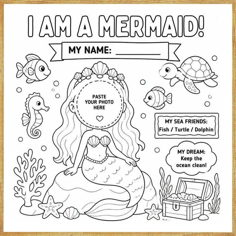 I Am a Mermaid – Colour & Frame Kit