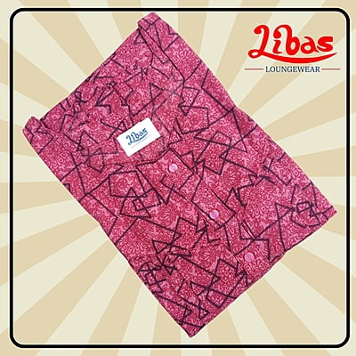 Rasberry Wine Soft Cotton Nighty With Floral Design All Over From Libas Loungewear - PS519