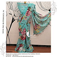 PURE LINEN SAREE  YBRSLIN23112