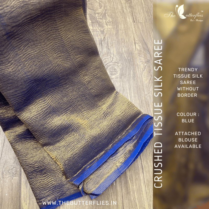 CRUSHED TISSUE SILK SAREE  USTSTES23509