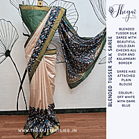 BLENDED TUSSER SILK SAREE YBRSTUS23592 BLENDED TUSSER SILK SAREE YBRSTUS23592