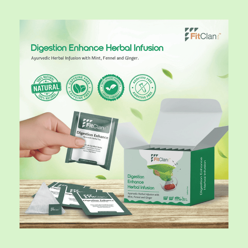 Digestion Enhance Herbal Tea | Ayurvedic Digestive Tea with Fennel, Ginger & Mint