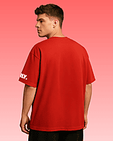 Unisex Red Plain Oversized Tee