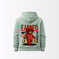 Unisex Sage Green Earned Not Given Today Graphic Printed Hoodie