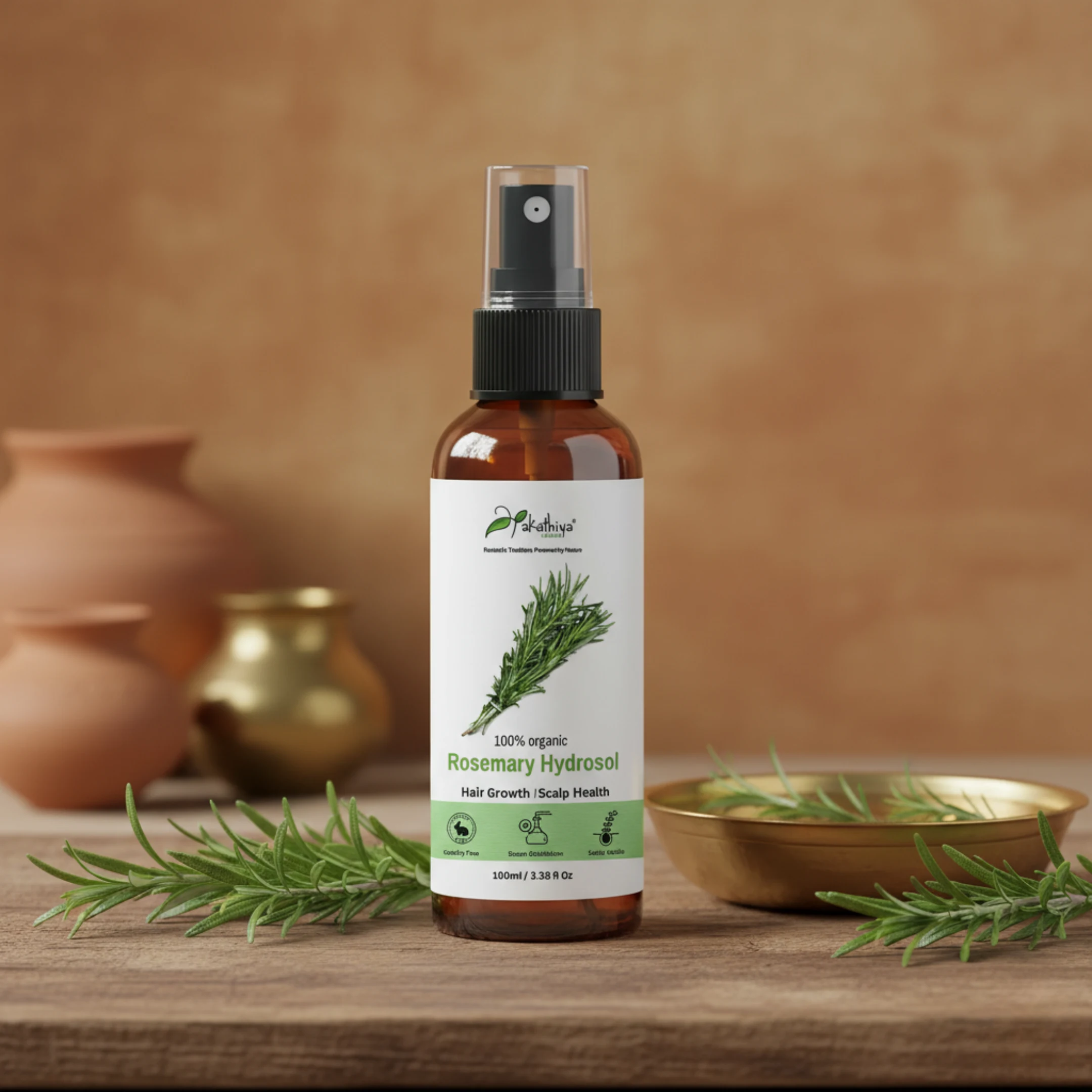 Rosemary Hydrosol (100ml) – Revitalizing Pure Hydrosol for Radiant Hair & Skin
