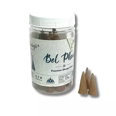 Balaji BEL PHOOL Premium Dhoop Cones Jar 400g