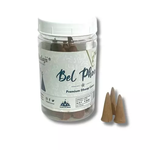 Balaji BEL PHOOL Premium Dhoop Cones Jar 400g