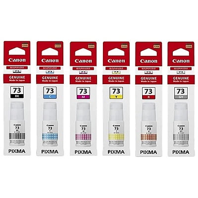 Canon Pixma  GI 73 Pack Of 6 Ink Bottle (4701C004AA, Multicolor)